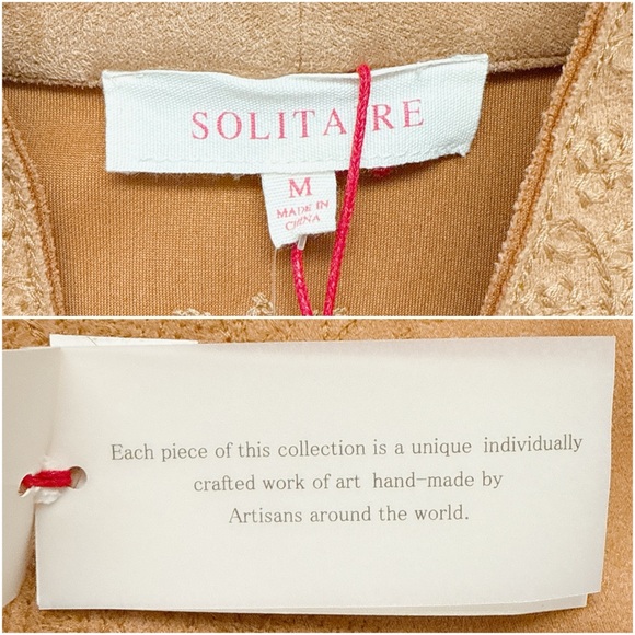 Anthropologie Jacket Solitaire Faux Suede Duster Coat Western Embroidered NWT - Picture 13 of 15